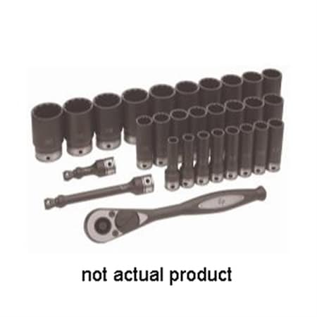 Grey Pneumatic 1/2" Drive, 12-Point Metric Socket, 1/2 Drive X 10Mm Deep Duo-Socket - 12 Point 82110MD